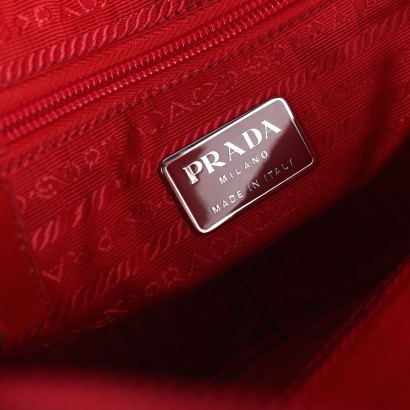 Prada Canvas and Leather Shoulder Bag