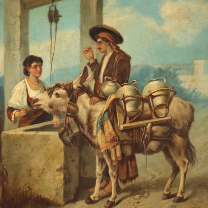 Painting by Joseph Haier,Courtship at the Well,Joseph Haier,Joseph Haier,Joseph Haier,Joseph Haier,Joseph Haier