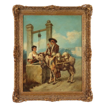 Painting by Joseph Haier,Courtship at the Well,Joseph Haier,Joseph Haier,Joseph Haier,Joseph Haier,Joseph Haier