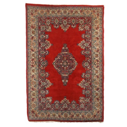 Antique Saruk Carpet Cotton Wool Thin Knot Iran 97 x 64 In