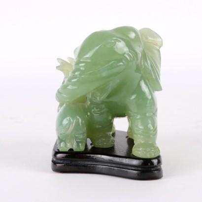 Jade Elephant with Baby