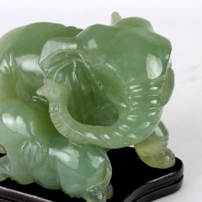 Jade Elephant with Baby