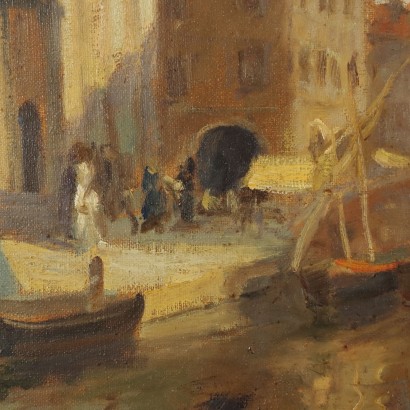 Dipinto di Emil Lindenfeld,Barche sul canale,Emil Lindenfeld,Emil Lindenfeld,Emil Lindenfeld,Emil Lindenfeld