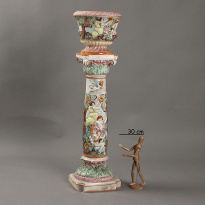 Column with Cache Pot in Capo Ceramic