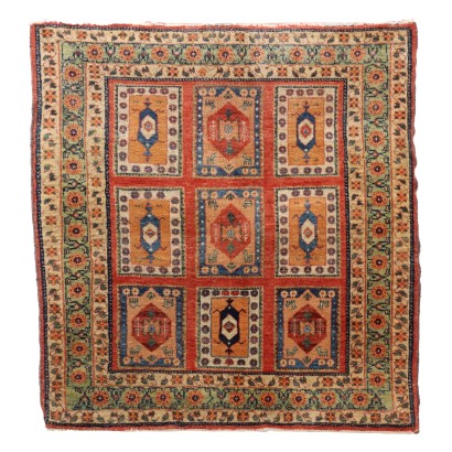 Antique Gabbè Carpet Wool Heavy Knot Iran 45 x 42 In