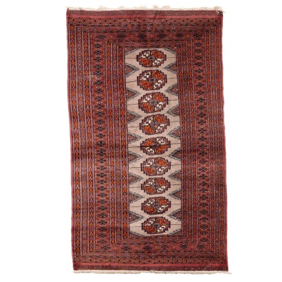 Antique Bukhara Carpet Wool Thin Knot Pakistan 60 x 35 In