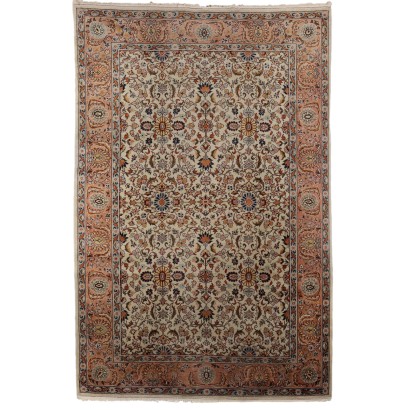 Antiker Tabriz Teppich Baumwolle Wolle Großer Knoten Iran 305 x 200 cm