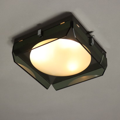 Lampe à Suspension Vintage Verre Italie des Années 60