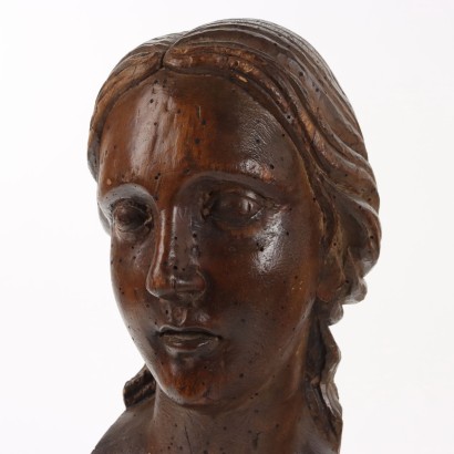 Bust of a Woman Wooden Sculpture