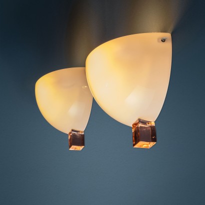 Paire d'appliques Venini, lampes Venin 'Victoria'