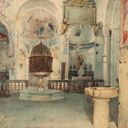 Pintura de Luigi Bisi,El antiguo baptisterio de Gravedona,Luigi Bisi,Luigi Bisi,Luigi Bisi,Luigi Bisi,Luigi Bisi,Luigi Bisi,Luigi Bisi