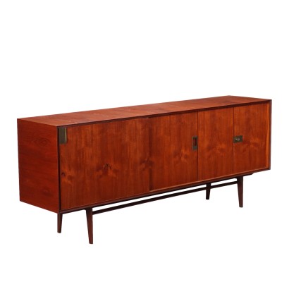 Buffet Dassi Vintage Plaqué en Teck Laiton Italie des Années 1960