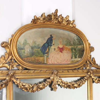 CONSOLE AVEC MIROIR ET PEINTURE