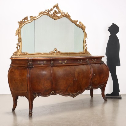 LIVING ROOM CABINET WITH MIRROR, Baroque Style Sideboard