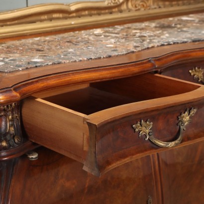 LIVING ROOM CABINET WITH MIRROR, Baroque Style Sideboard