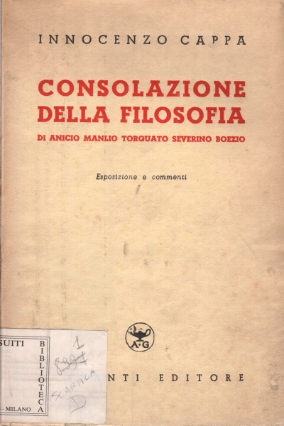 Consolazione della filosofia, Innocenzo Cappa