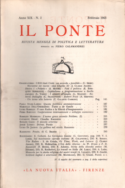 Il Ponte, anno XIX, 1963 (7 fascicoli)