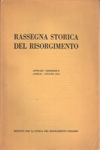 Revue historique du Risorgimento année LXI fasci, AA.VV.