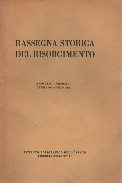 Revue historique du Risorgimento année XLIV fasc, AA.VV.