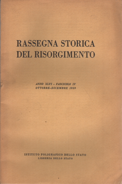 Revue historique du Risorgimento année XLVI fasc, AA.VV.