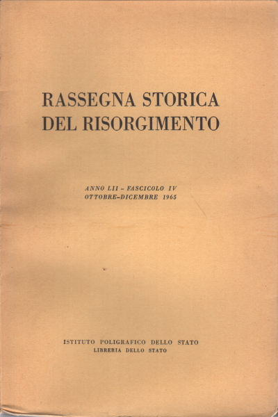 Revue historique du Risorgimento année LII fasci, AA.VV.