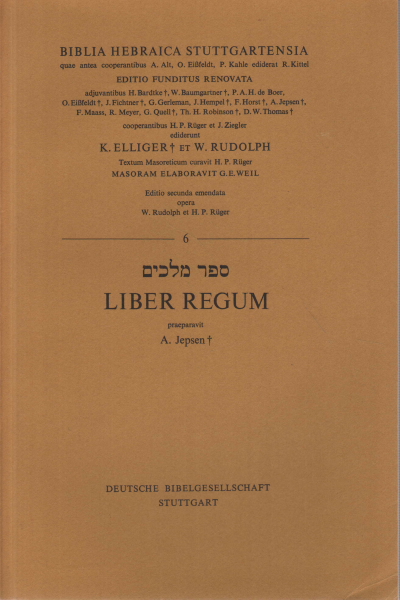 Liber regum, W. Rudolph e H. P. Rüger