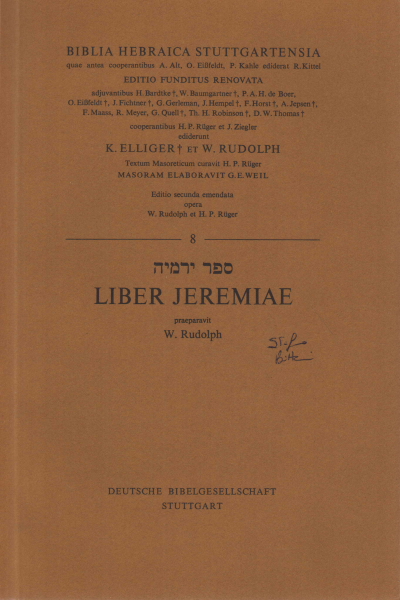 Liber Jeremiae, W. Rudolph e H. P. Rüger