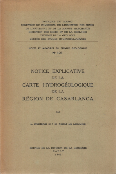 Notice explicative de la carte hydrogéologique de , Lucien Monition Marcel Nerat de Lesguise