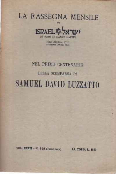 Nel primo centenario dalla scomparsa di Samuel Dav, s.a.