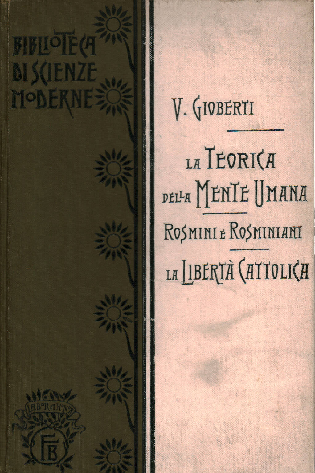 La teorica della mente umana. Rosmini e i rosminia, Vincenzo Gioberti