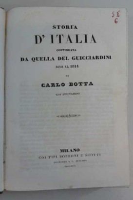 L'histoire de l'Italie, a continué par celui de la Guicciard, s.un.