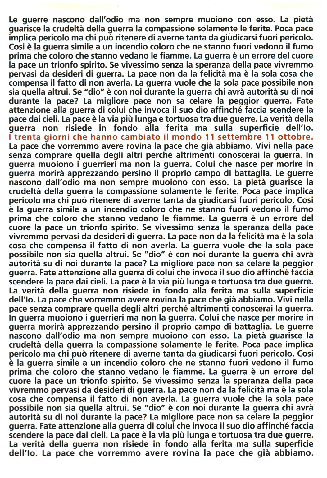 I trenta giorni che hanno cambiato il mondo, 11 se, s.a.