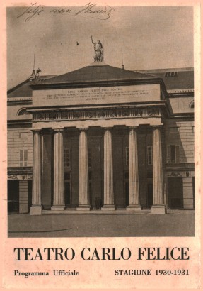 Teatro Carlo Felice Programma Ufficiale Stagione 1930-1931
