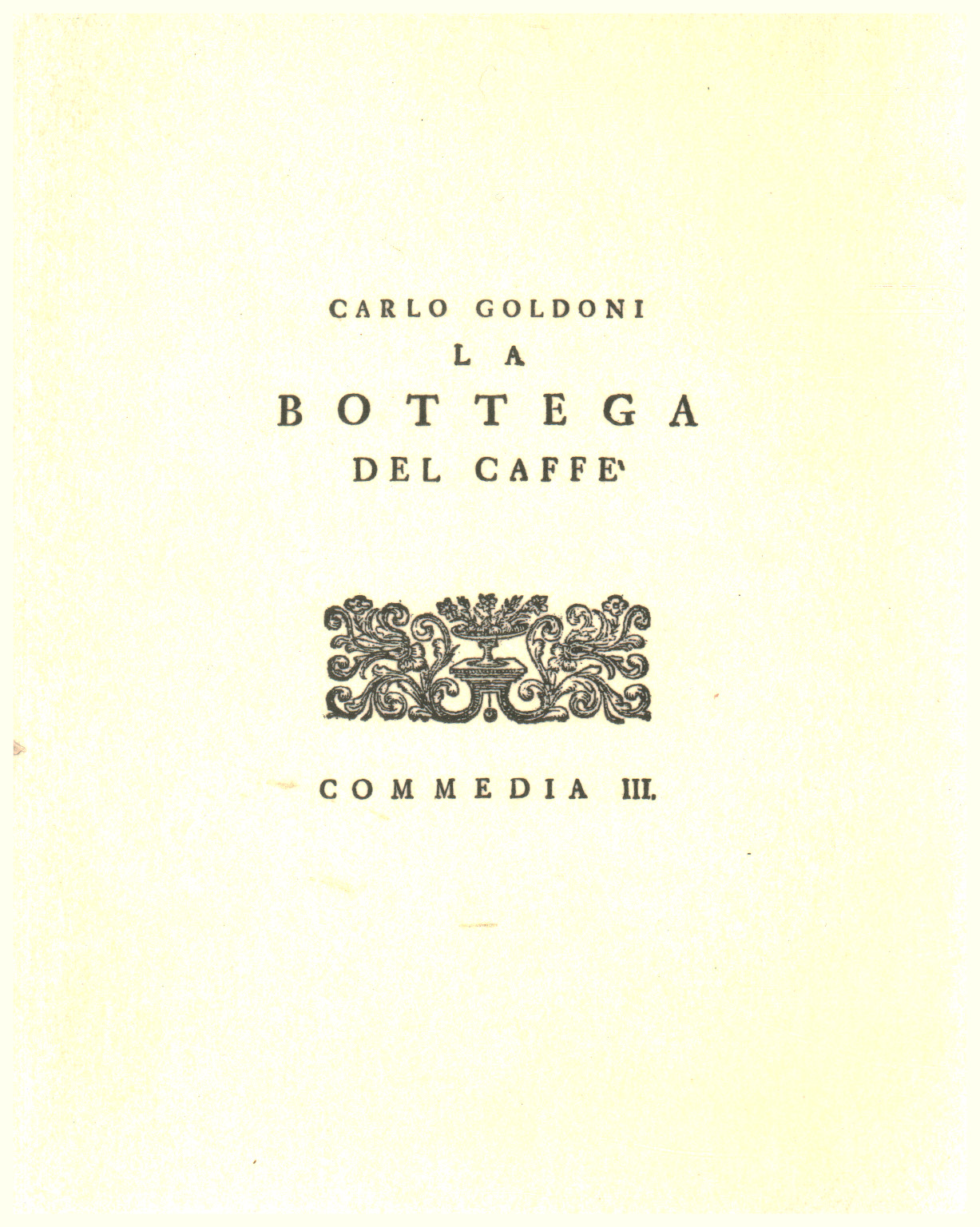 La tienda de café-Carlo Goldoni