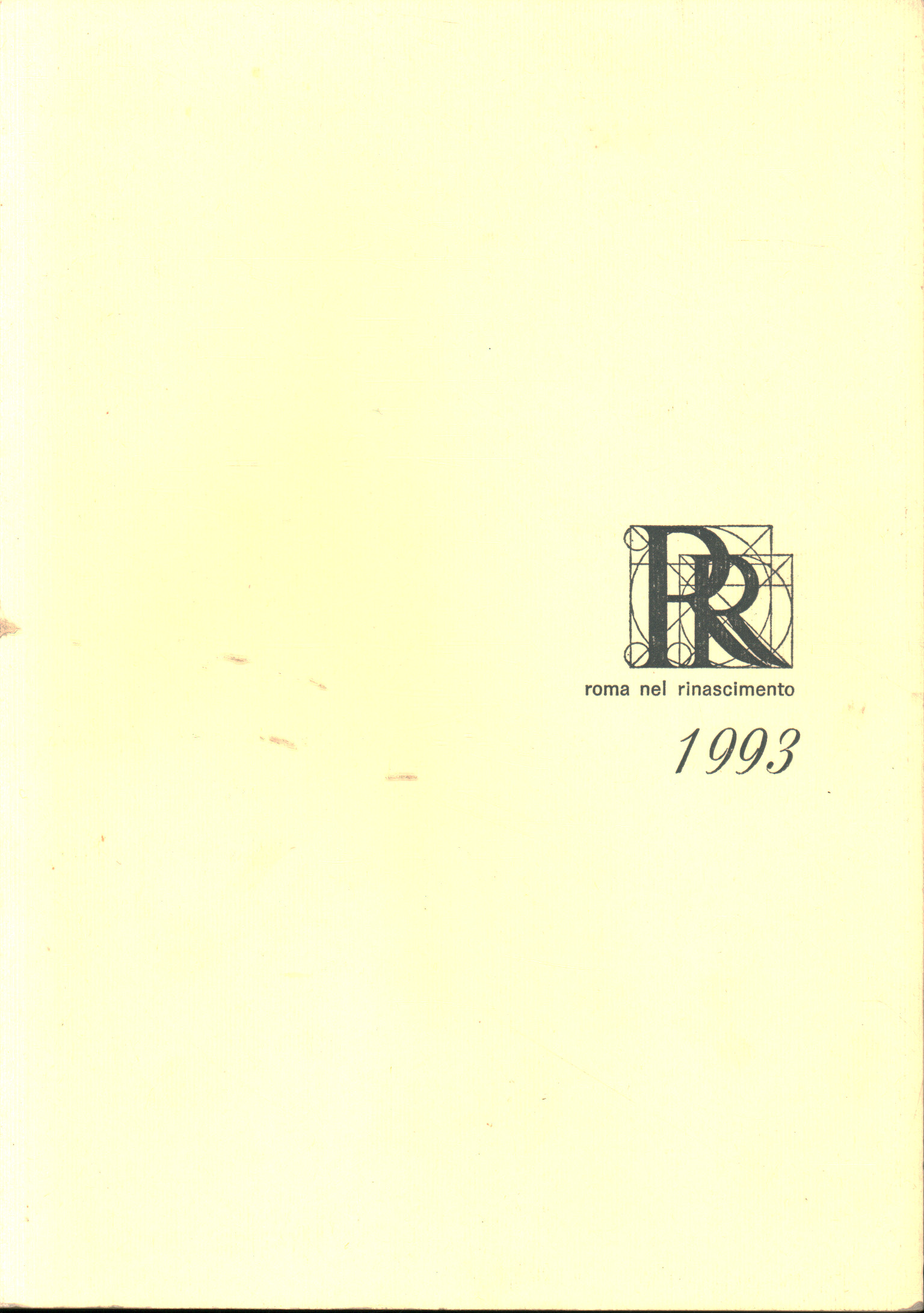 Roma en el Renacimiento 1993: bibliografía y notas, AA. VV.