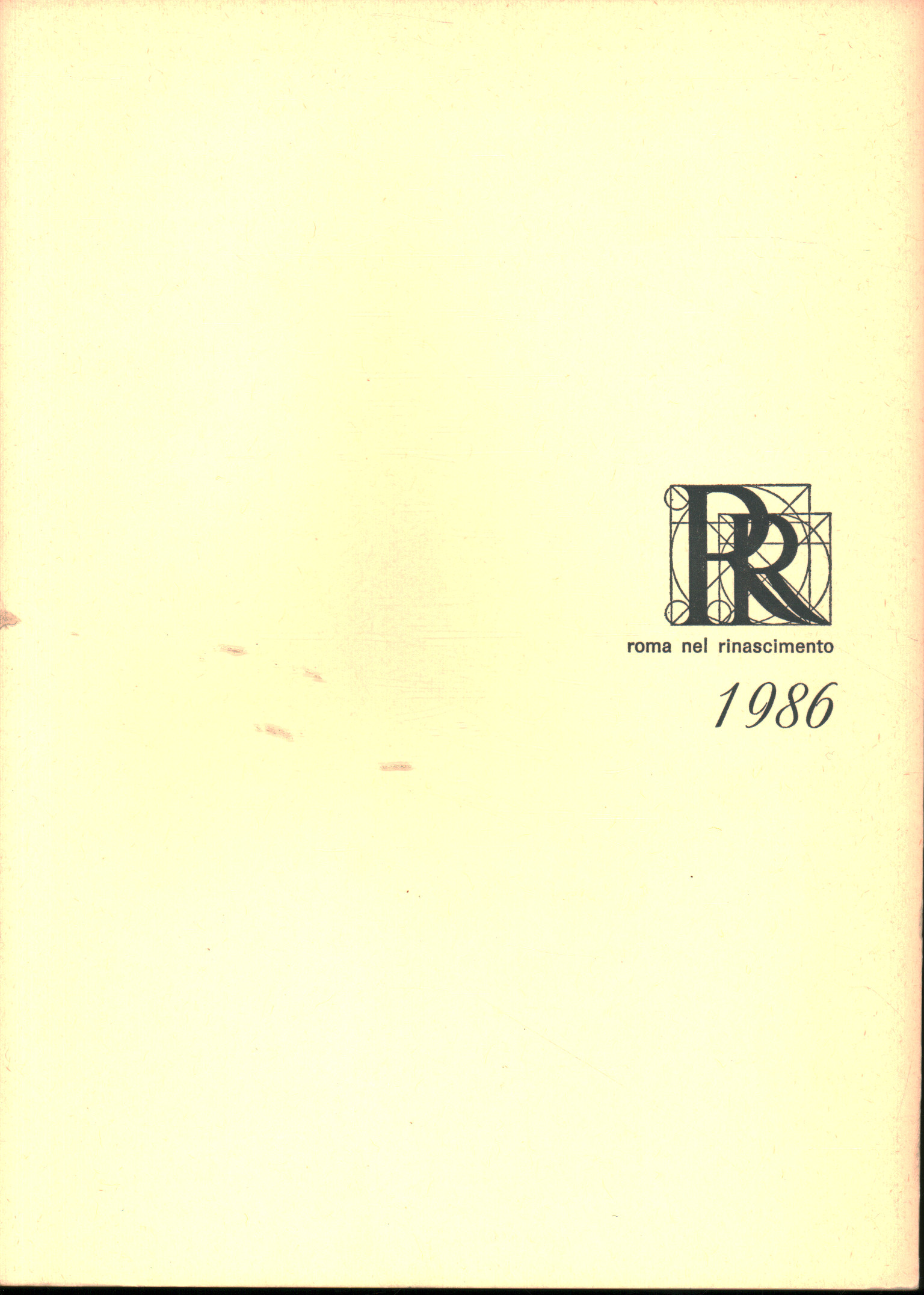 Rom in der Renaissance 1986: Bibliographie und Anmerkungen, AA. VV.