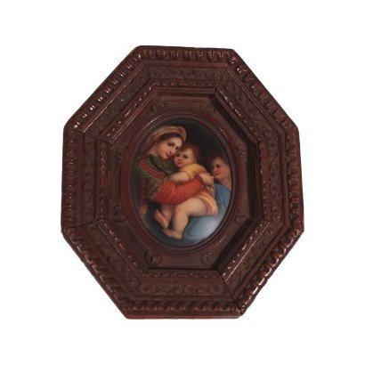 Madonna della Seggiola Oil on Porcelain Florentine School 19th Century