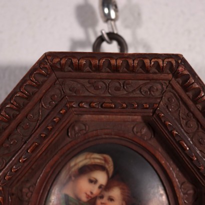 Madonna della Seggiola Oil on Porcelain Florentine School 19th Century