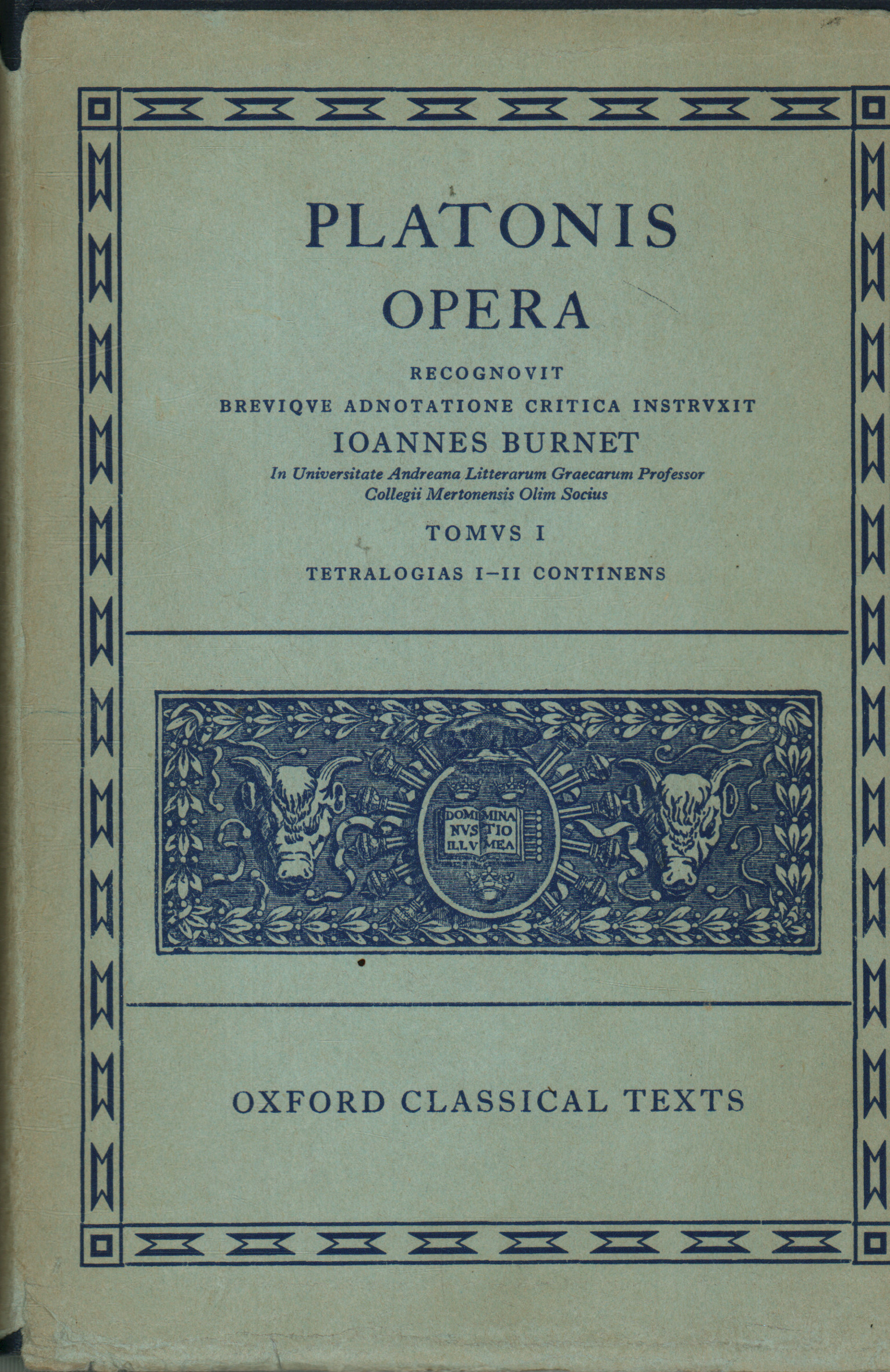 Ópera Platonis. Tomus I.Tetralogias I-II continen, Platonis