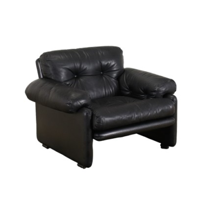 Coronado Fauteuil C&B Mousse Cuire Italie Années 70