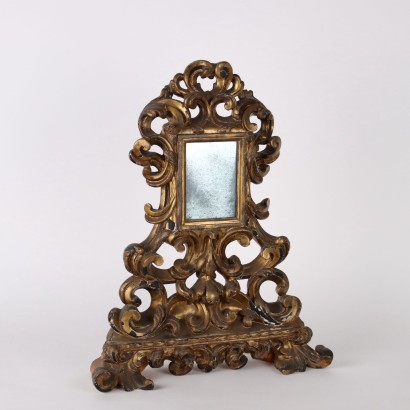 Cadre de Support avec Miroir Baroque Bois Italie XVIII Siècle