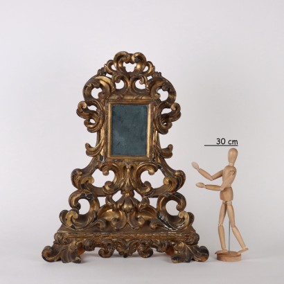 Cadre de Support avec Miroir Baroque Bois Italie XVIII Siècle