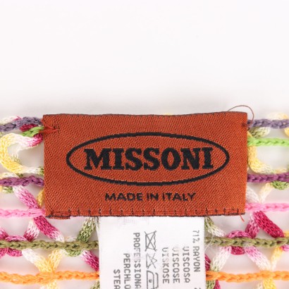 missoni, bufanda missoni, bufanda missoni, patrón missoni, missoni de segunda mano, hecho en italia, bufanda multicolor missoni