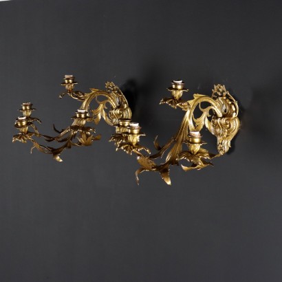 Pair of Appliques Rococo Bronze Italy XX Century