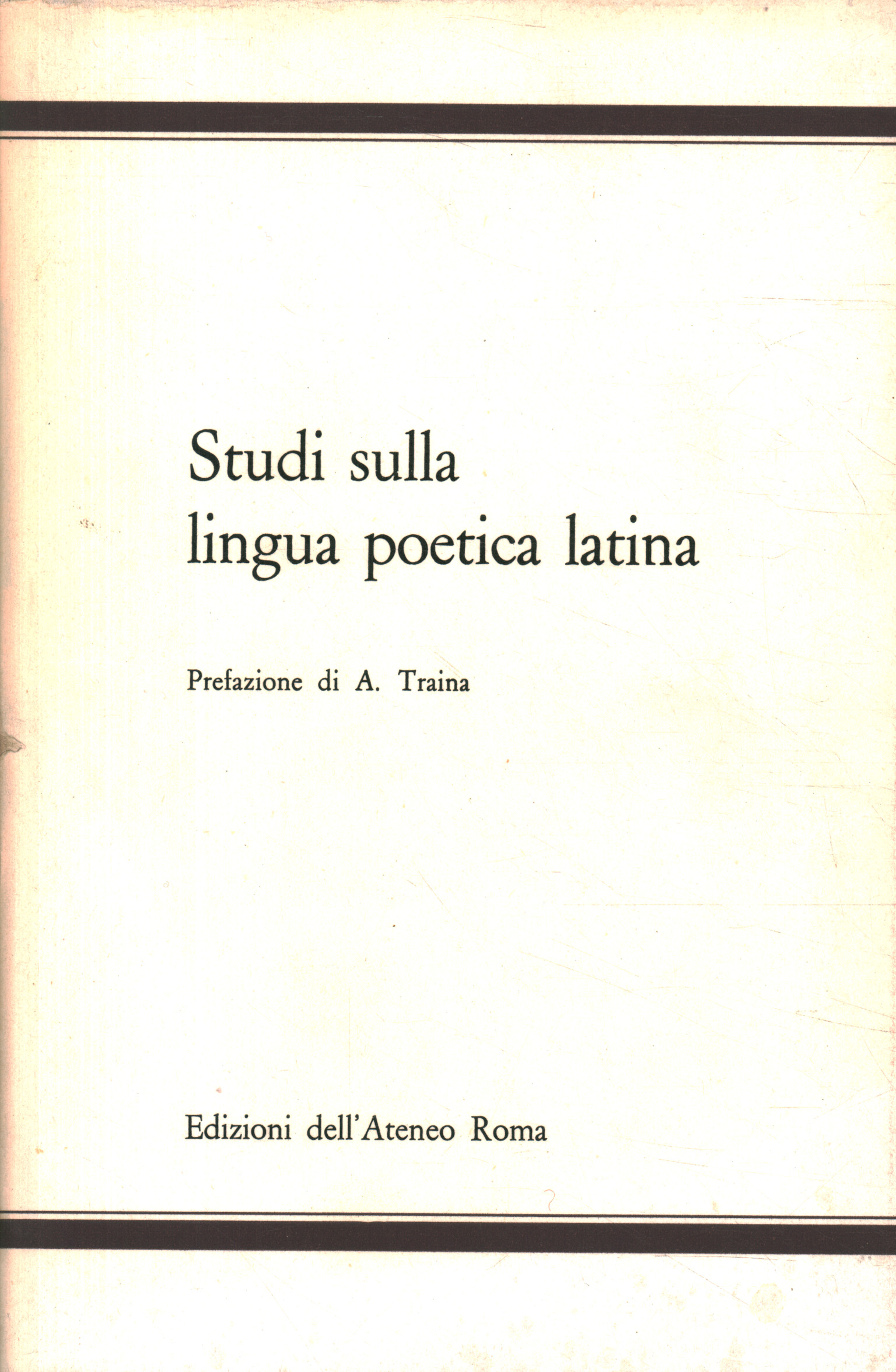 Studies on the Latin poetic language