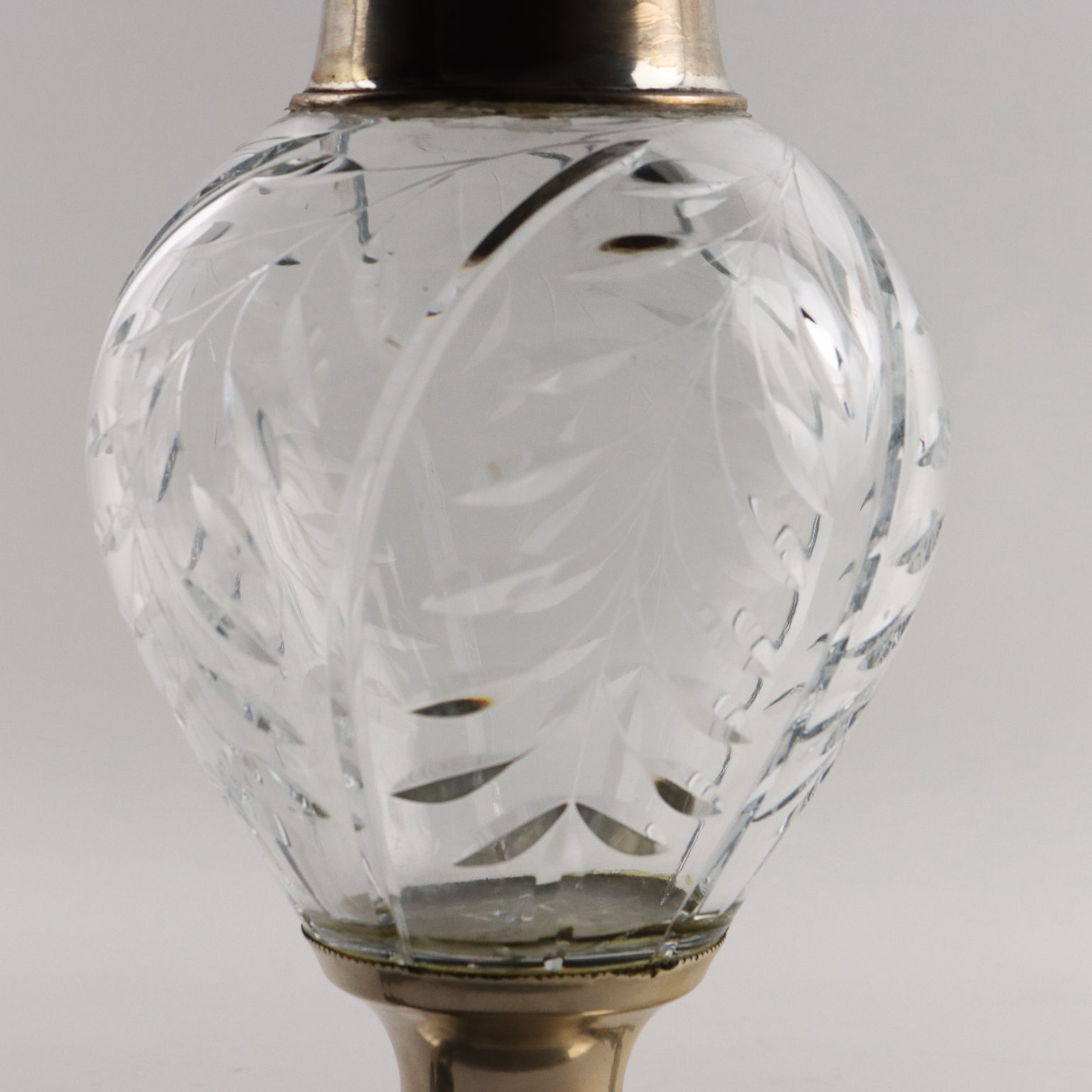 Florero cristal base plata - Antiguedades El Apaño