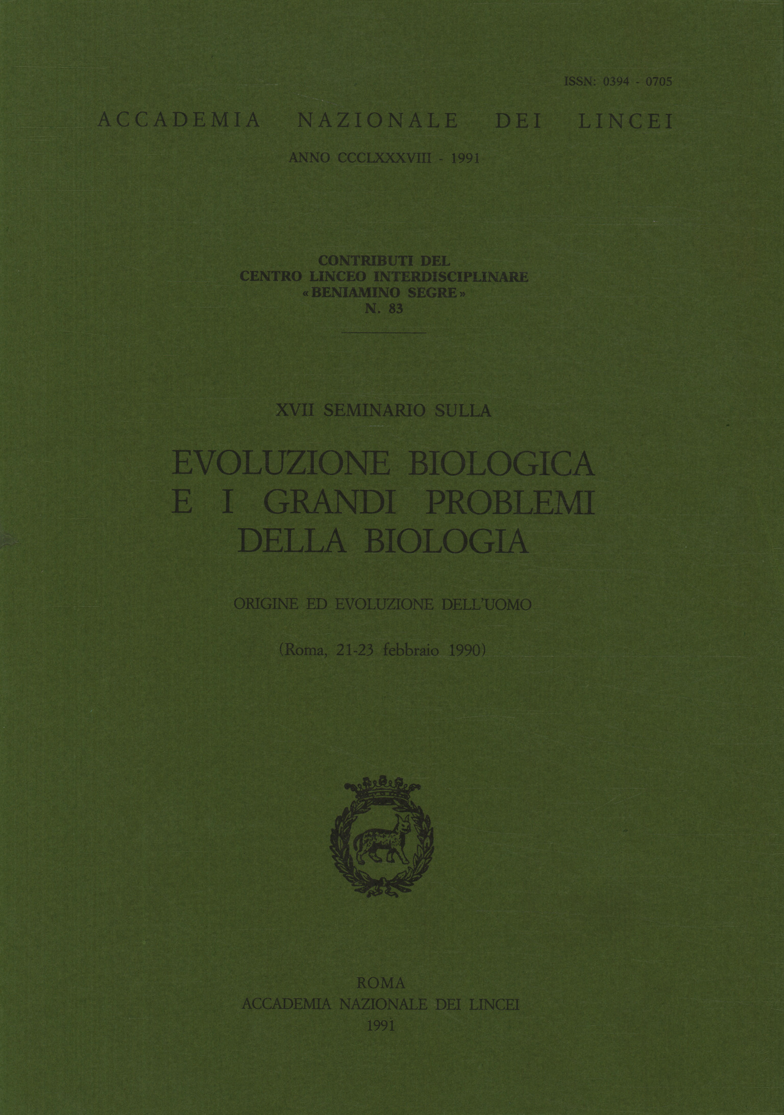 XVII seminario sulla evoluzione biologica%